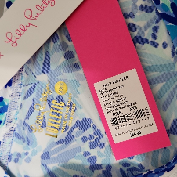 NWT Lilly Pulitzer Luxletic Renay Tank UPF 50+. Size XXS, S. - Picture 10 of 10